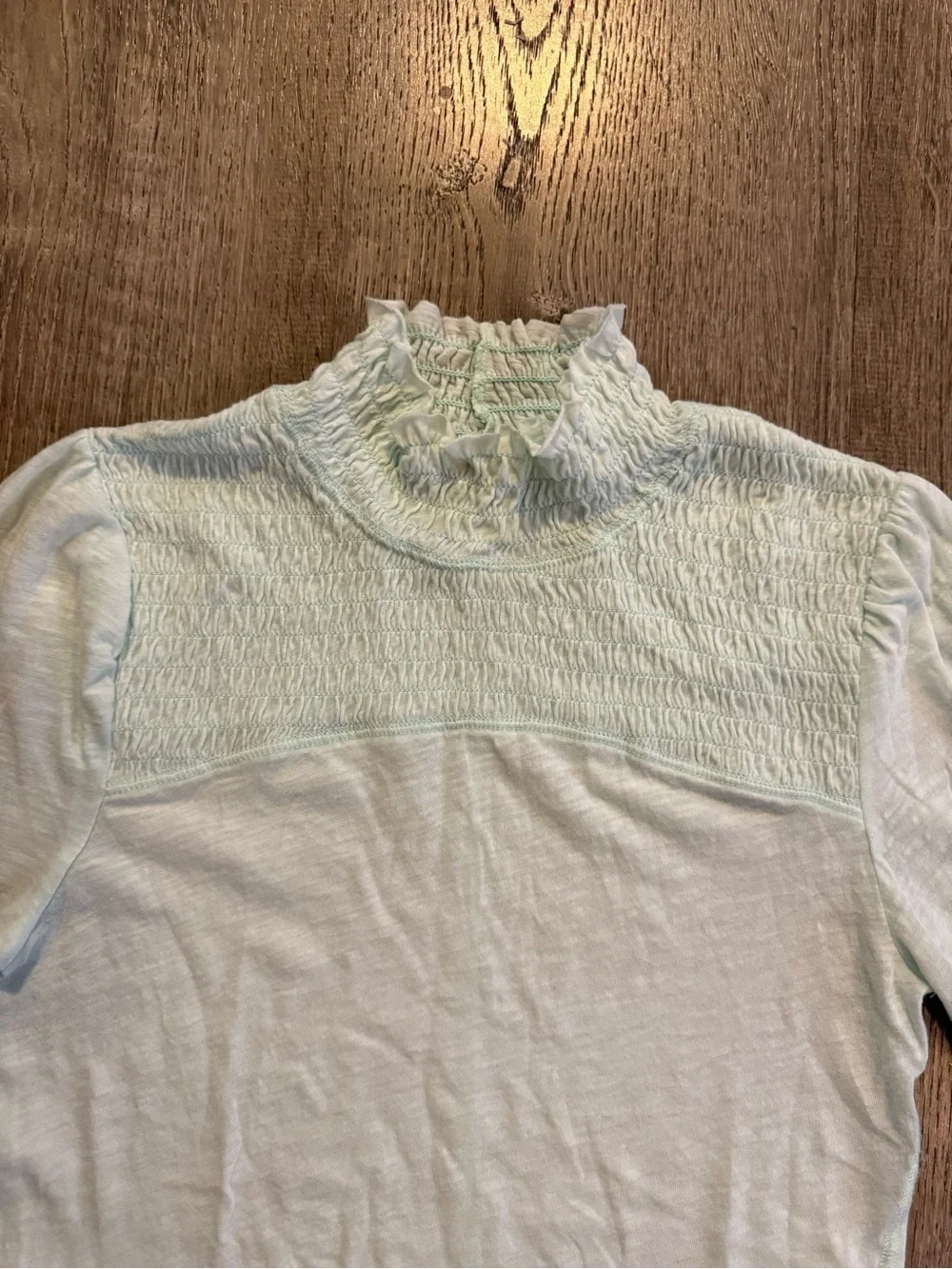 Free People Caroline Mock Neck Top in  ICED AQUA
